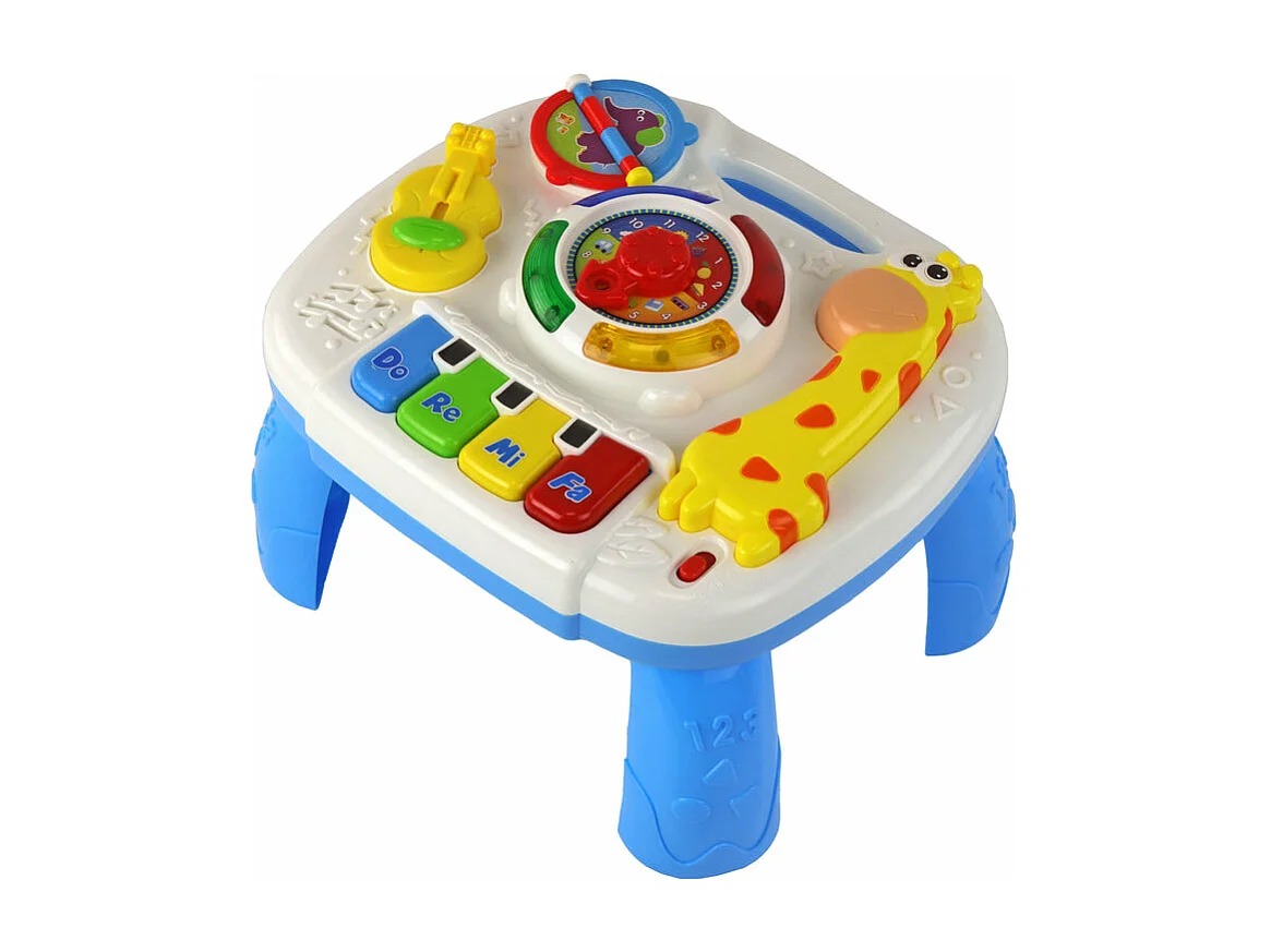 Tableau d'éducation interactif 2 en 1 pour enfants en bas âge avec horloge mobile et activités musicales