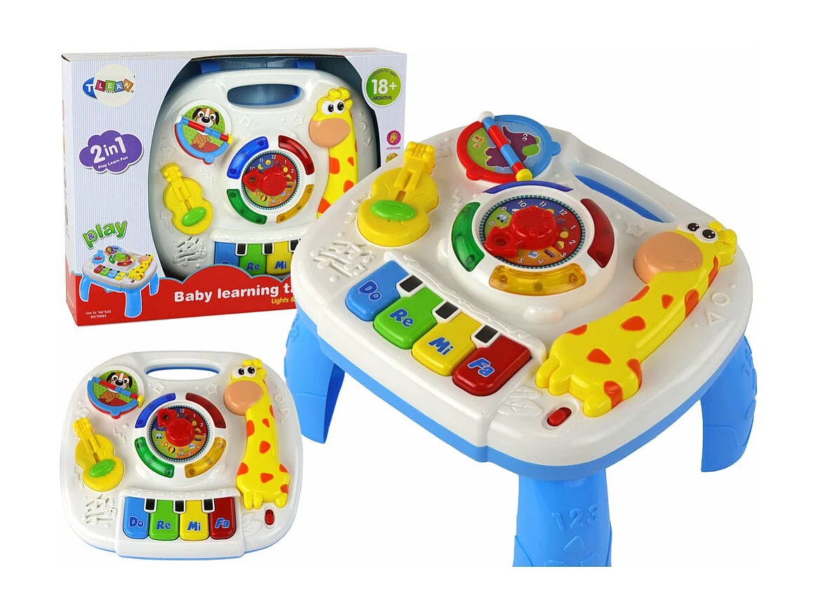 Tableau d'éducation interactif 2 en 1 pour enfants en bas âge avec horloge mobile et activités musicales