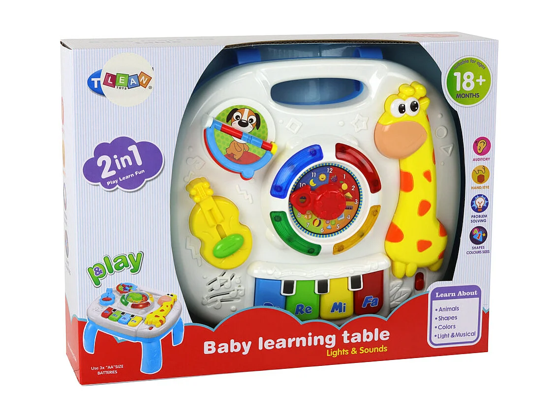 Tableau d'éducation interactif 2 en 1 pour enfants en bas âge avec horloge mobile et activités musicales