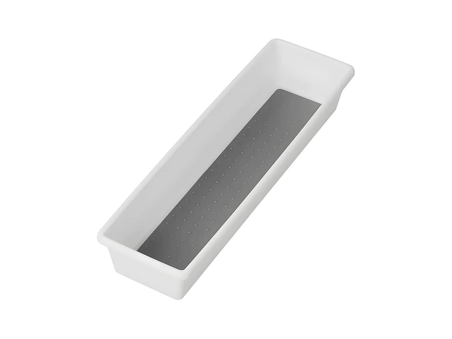 Range Couverts Blanc avec Surface en Caoutchouc Gris Antidérapante 33,2 x 9,5 x 5,2 cm