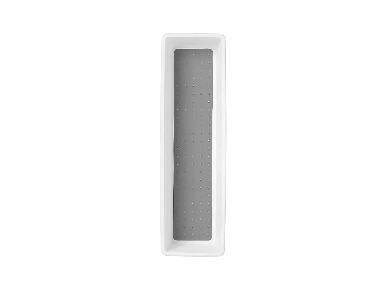 Range Couverts Blanc avec Surface en Caoutchouc Gris Antidérapante 33,2 x 9,5 x 5,2 cm