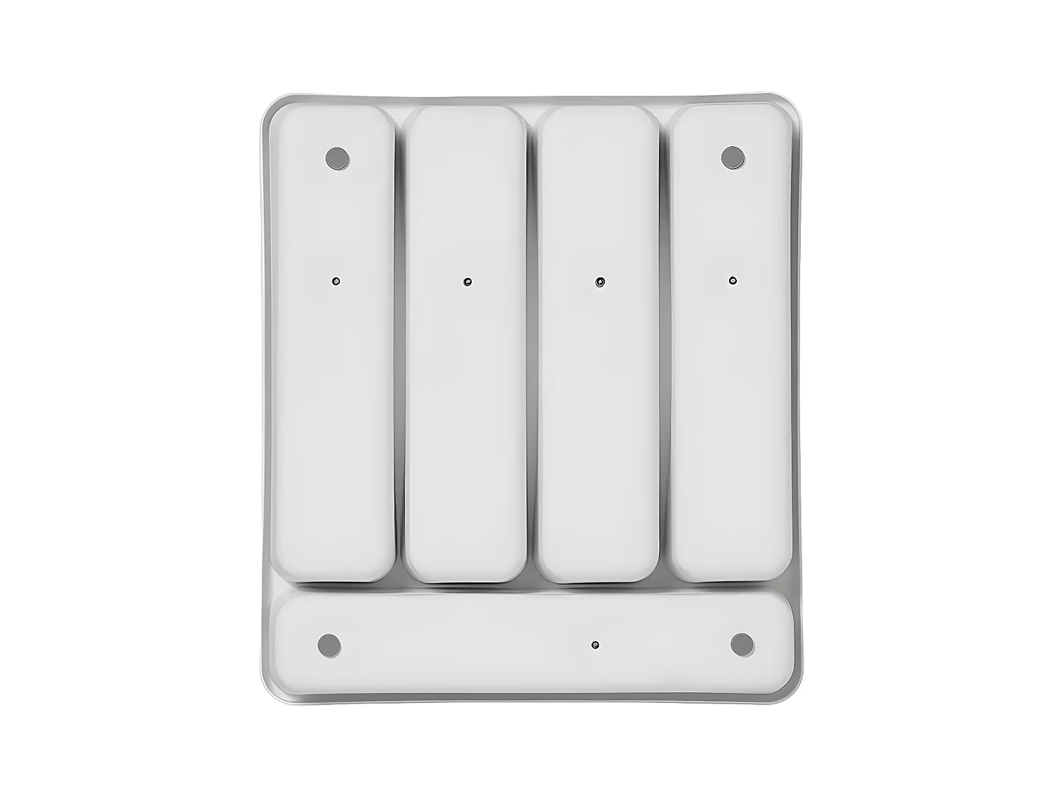 Bestekbak met 5 compartimenten van antislip wit en grijs kunststof, multicolor, 32,5 x 28,5 x 4,5 cm