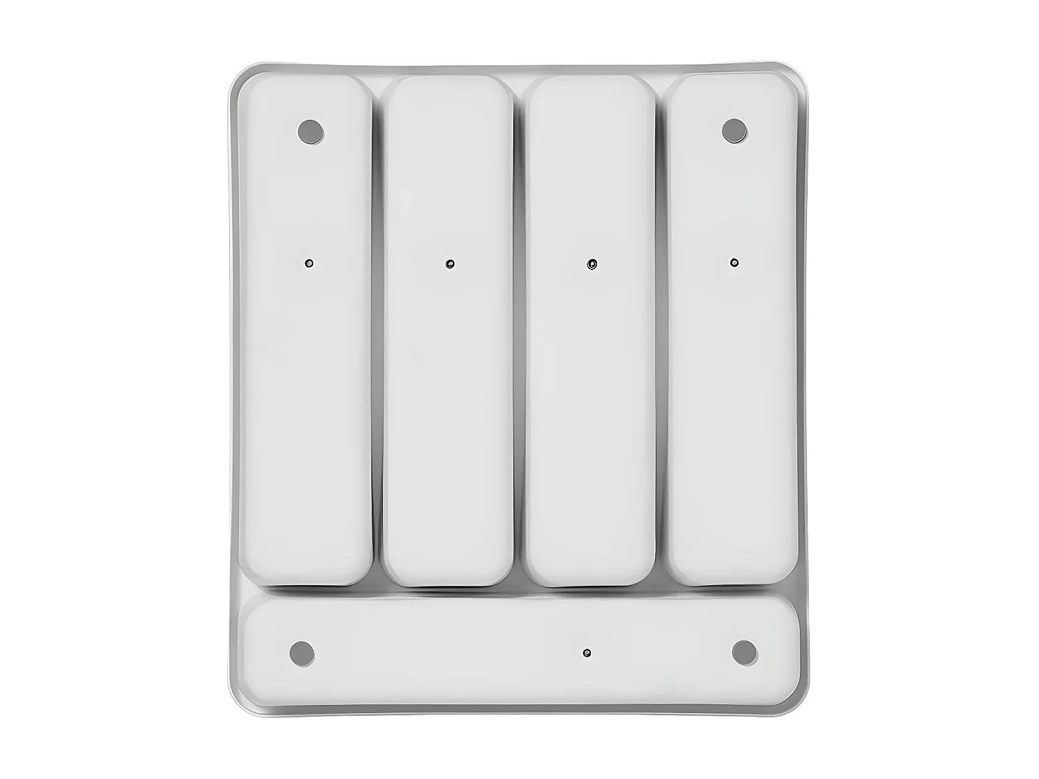 Range-Couverts avec 5 Compartiments en Plastique Antidérapant Blanc et Gris Multicolore 32,5 x 28,5 x 4,5 cm