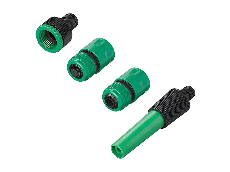 Set van 4 Sproeiers voor Tuinslang Ø 1/2-5/8" met Connectoren en 2-in-1 Kraanmondstuk