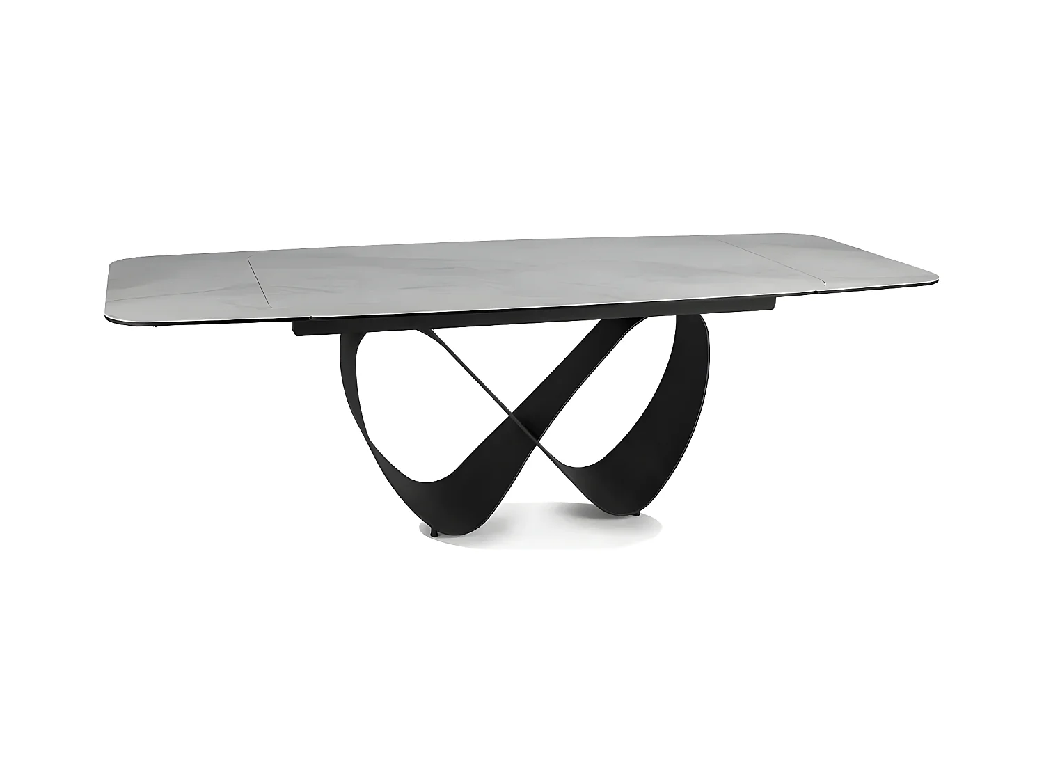 Table à manger Infinity B (95x160-240)/Gris,Blanc&Noir/Céramique