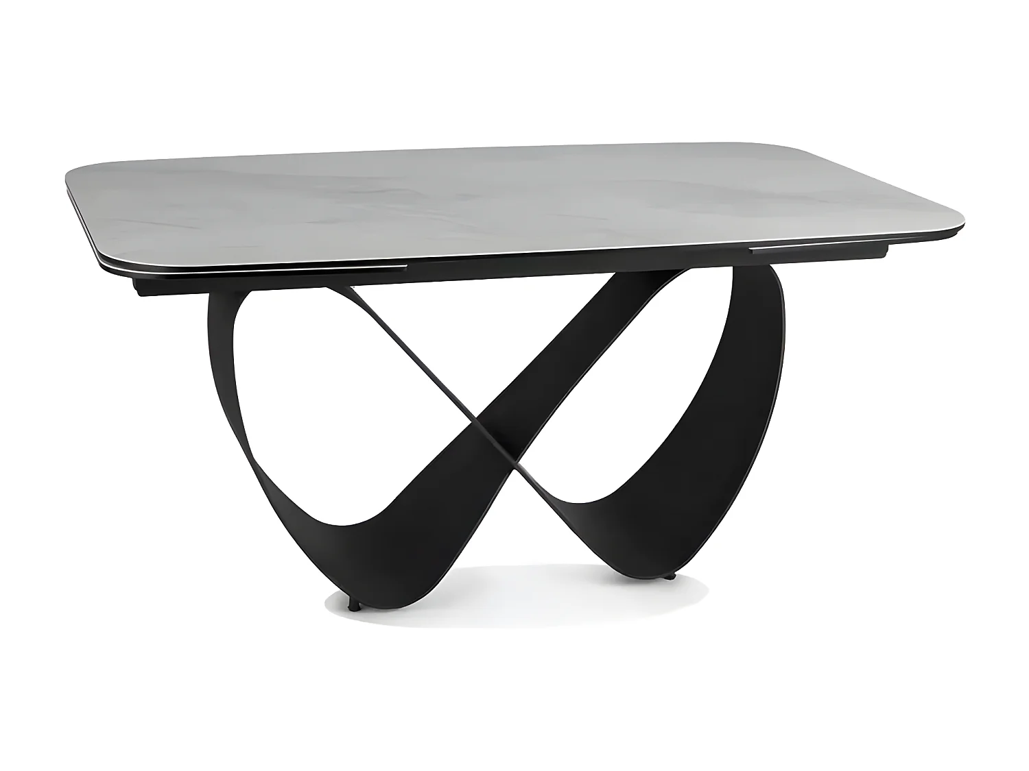Table à manger Infinity B (95x160-240)/Gris,Blanc&Noir/Céramique