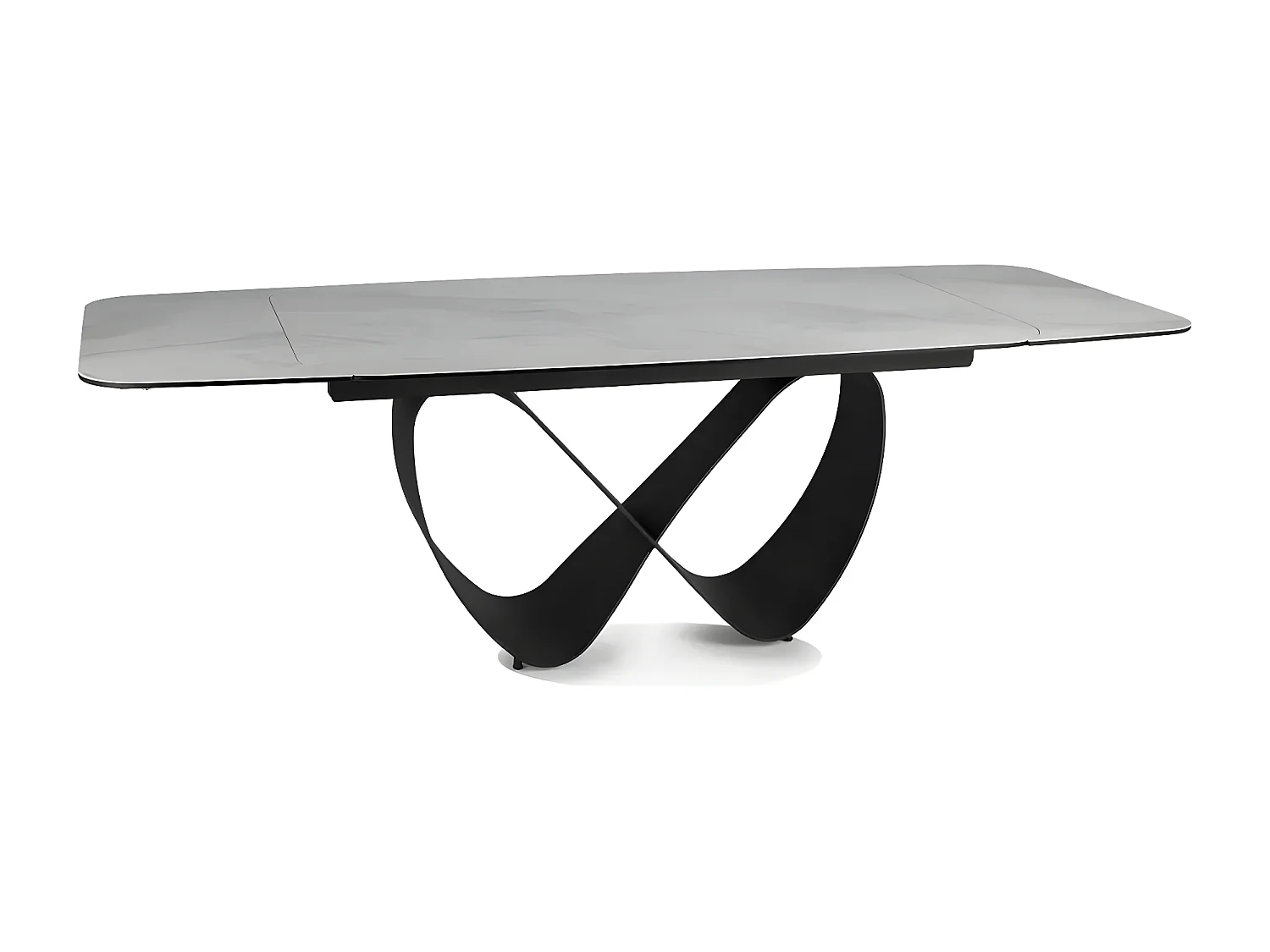 Table à manger Infinity B (95x160-240)/Gris,Blanc&Noir/Céramique
