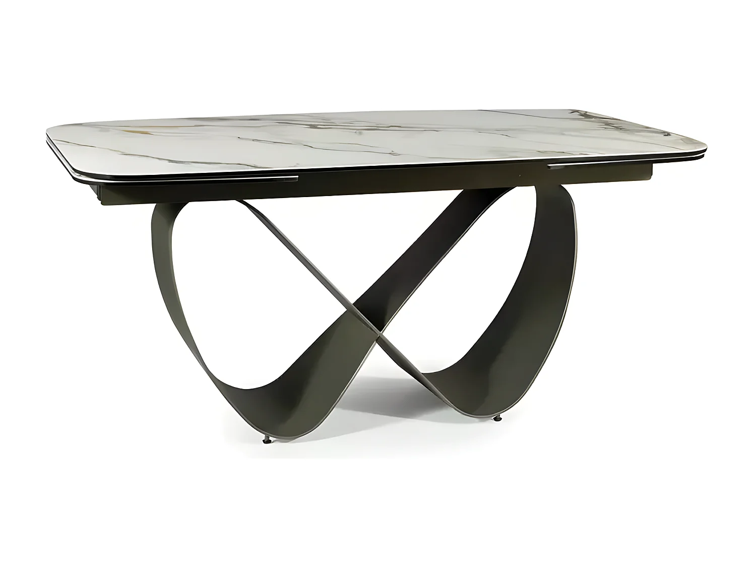 Table à manger Infinity B (95x160-240)/Blanc&Noir/Céramique