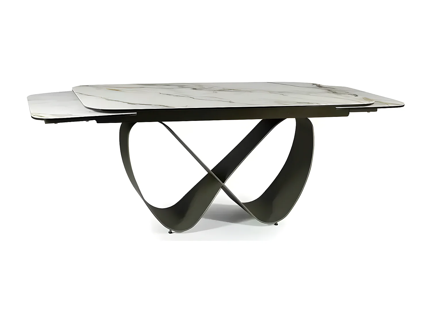 Table à manger Infinity B (95x160-240)/Blanc&Noir/Céramique