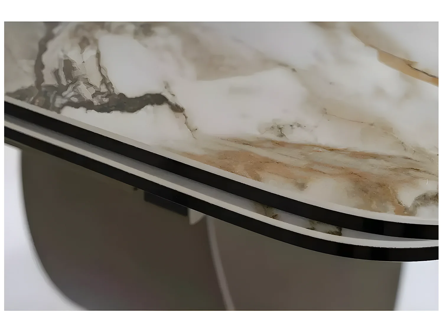 Esstisch Infinity B (95x160-240)/Weiss&Schwarz/Keramik