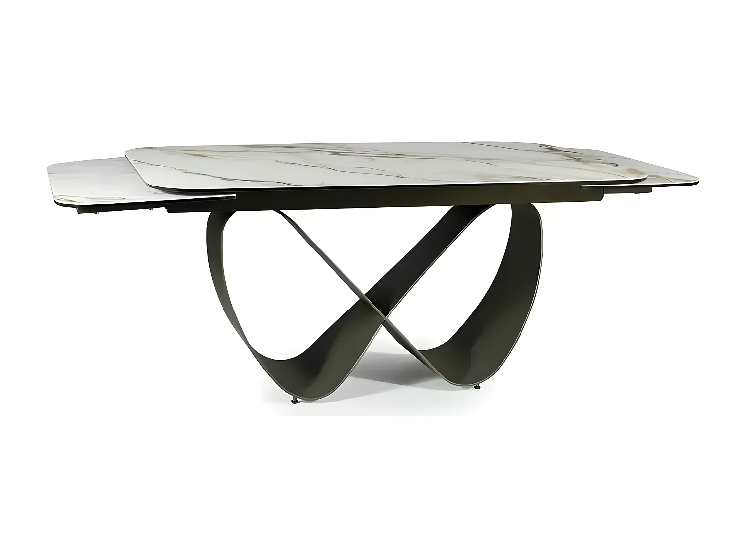 Table à manger Infinity B (95x160-240)/Blanc&Noir/Céramique