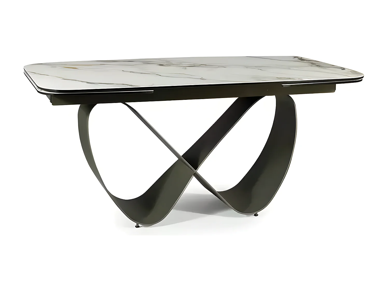 Table à manger Infinity B (95x160-240)/Blanc&Noir/Céramique