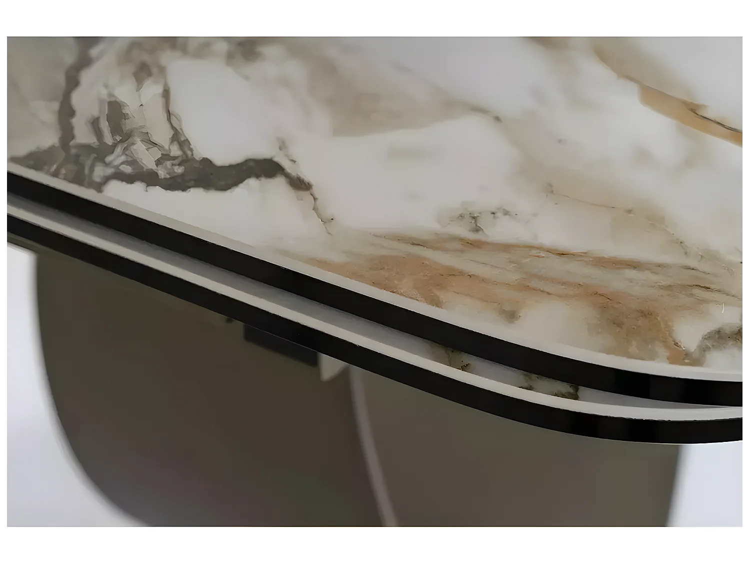 Table à manger Infinity B (95x160-240)/Blanc&Noir/Céramique