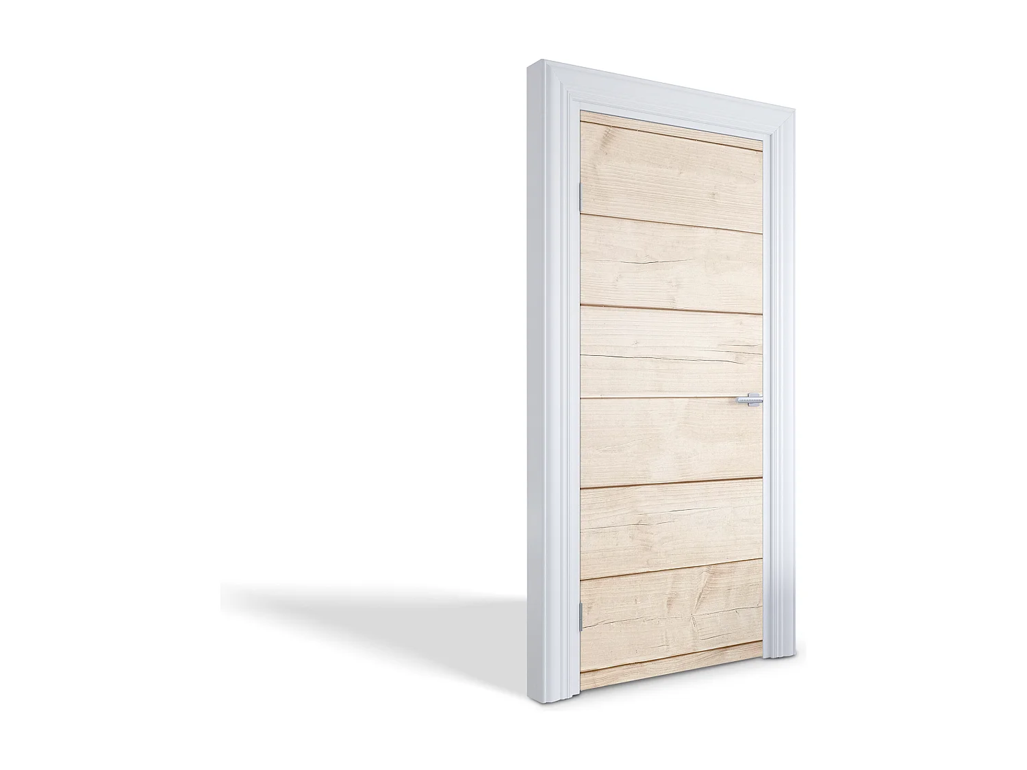 Vliesbehang voor binnendeuren - Lichte houten planken 85x205 cm