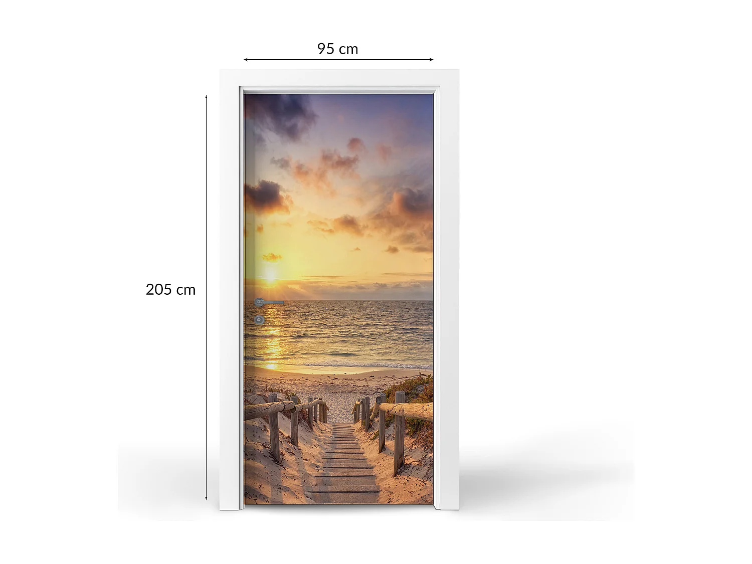 Stickers décoratifs pour portes intérieures - Ouest au bord de la mer 95x205 cm