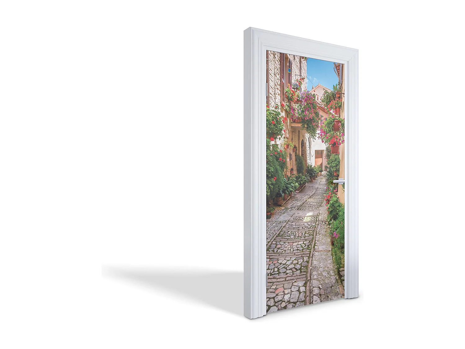 Fototapete für Innentüren - Charmante Blumenstraße 75x205 cm