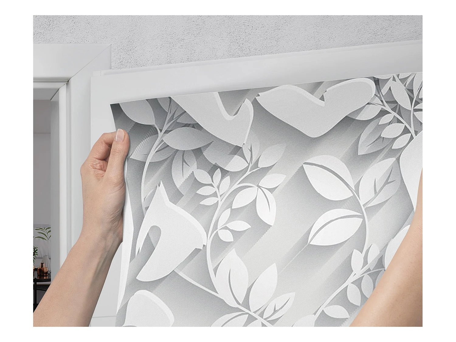 Stickers de porte autocollants - Roses en papier 75x205 cm