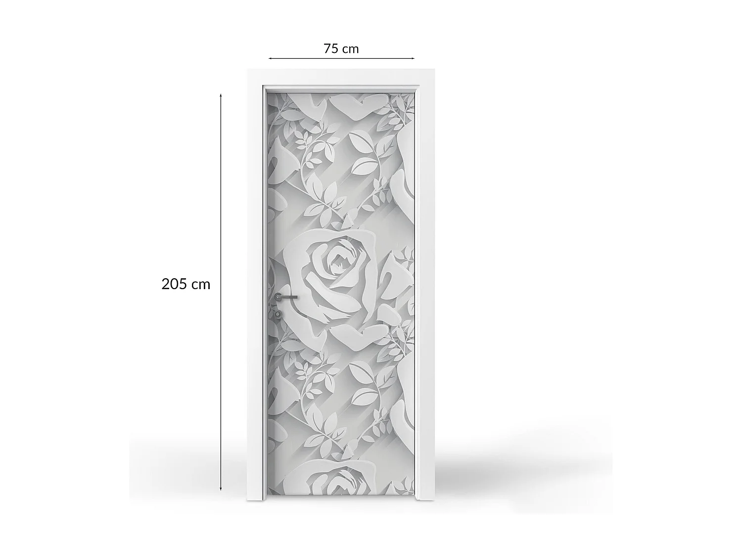 Stickers de porte autocollants - Roses en papier 75x205 cm