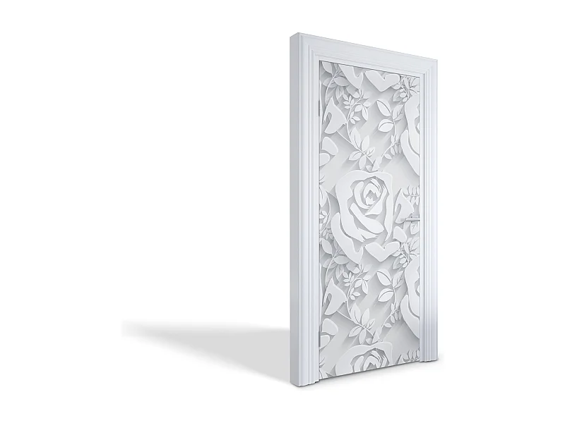 Stickers de porte autocollants - Roses en papier 85x205 cm
