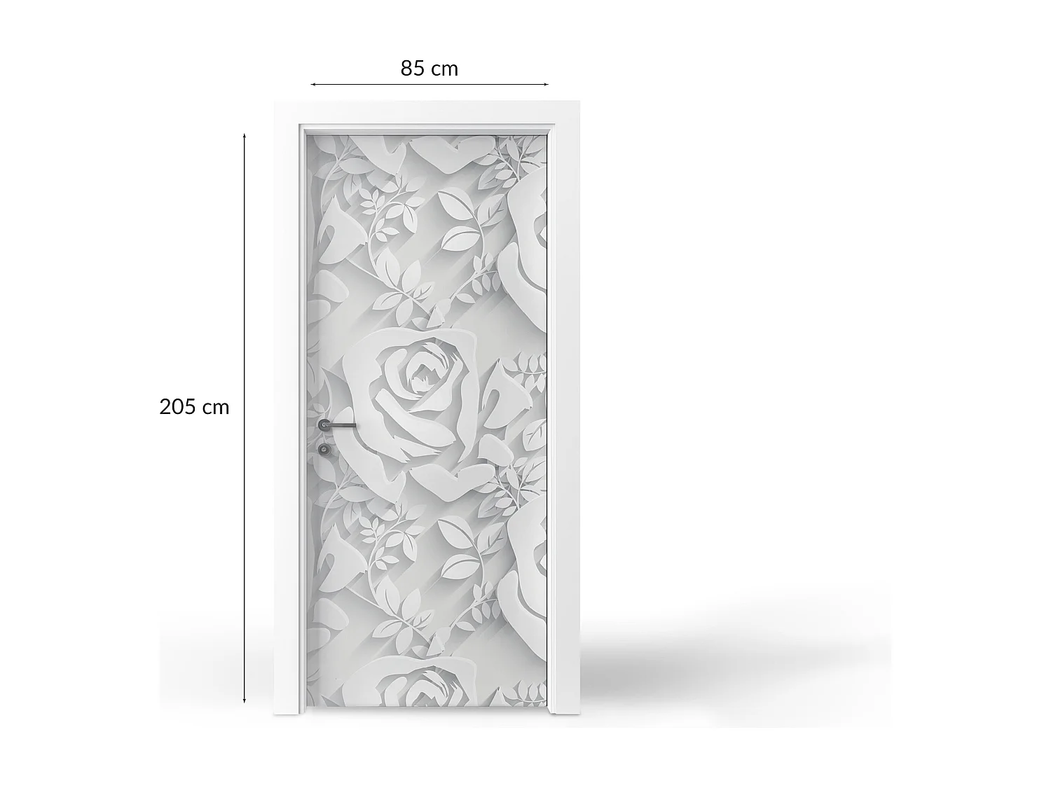 Stickers de porte autocollants - Roses en papier 85x205 cm