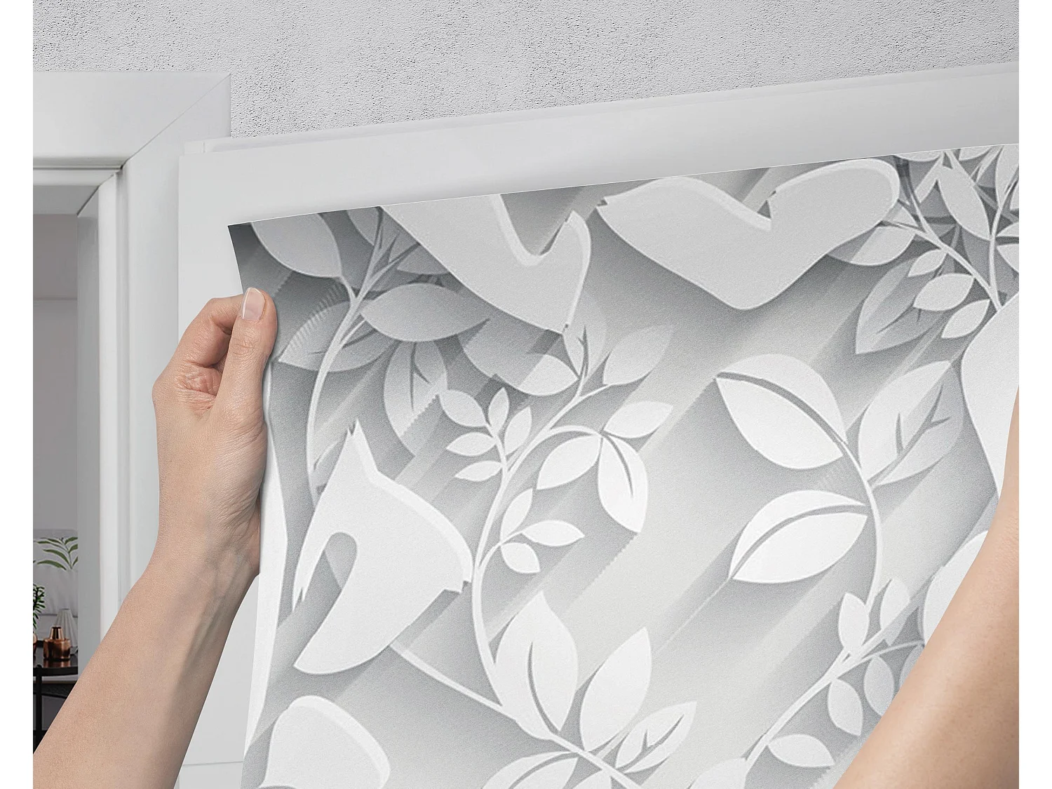 Stickers de porte autocollants - Roses en papier 85x205 cm