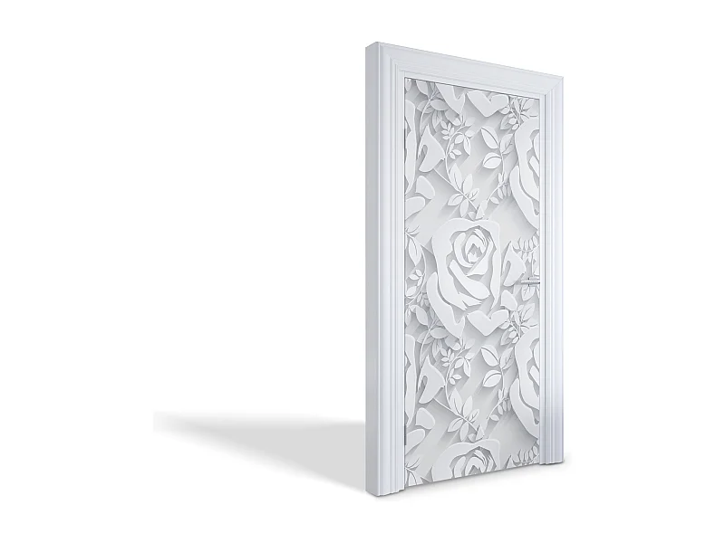 Stickers de porte autocollants - Roses en papier 95x205 cm