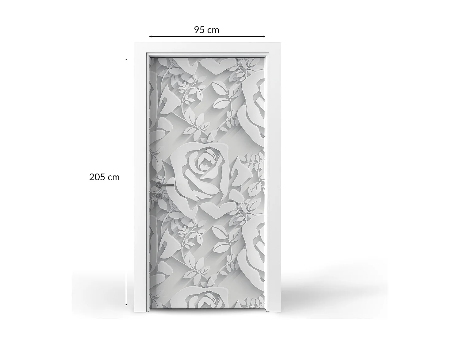 Selbstklebende Türaufkleber - Papierrosen 95x205 cm