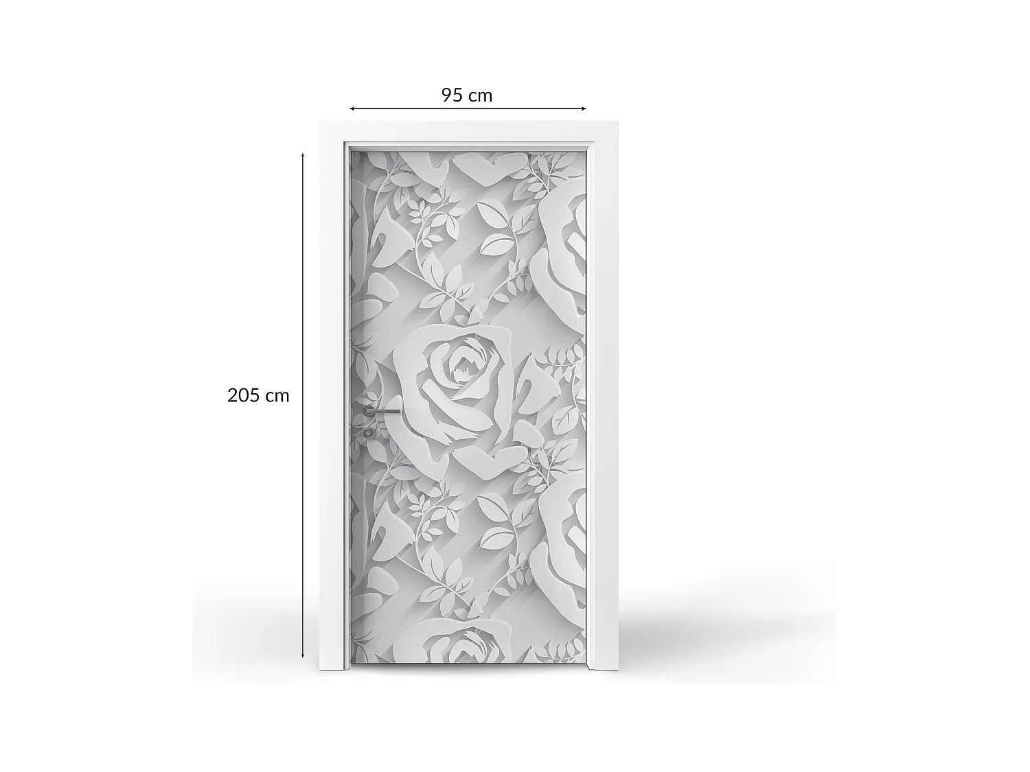 Stickers de porte autocollants - Roses en papier 95x205 cm