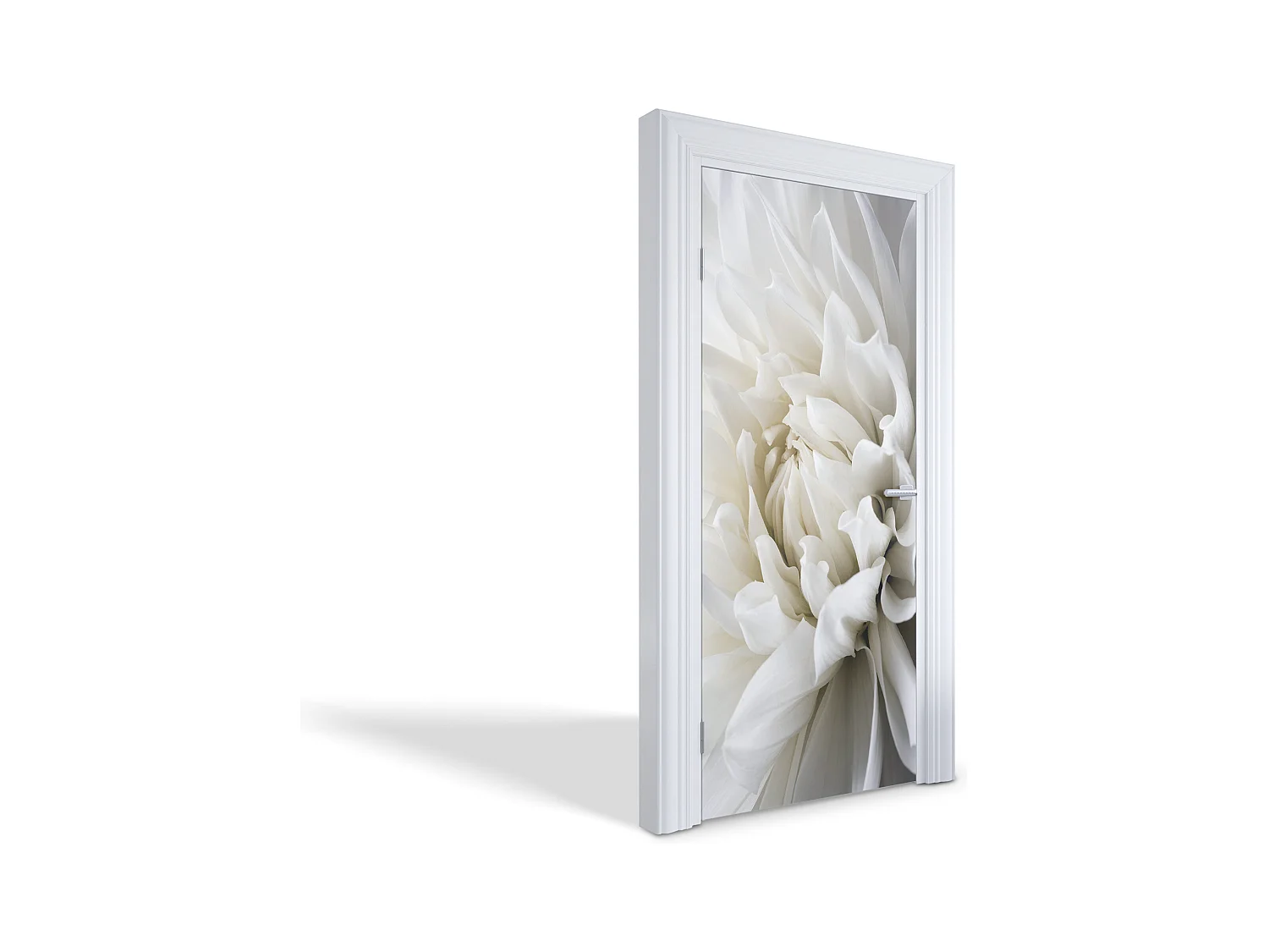 Stickers de porte autocollants - Dahlia blanc 95x205 cm