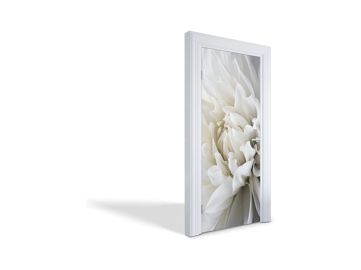 Stickers de porte autocollants - Dahlia blanc 85x205 cm