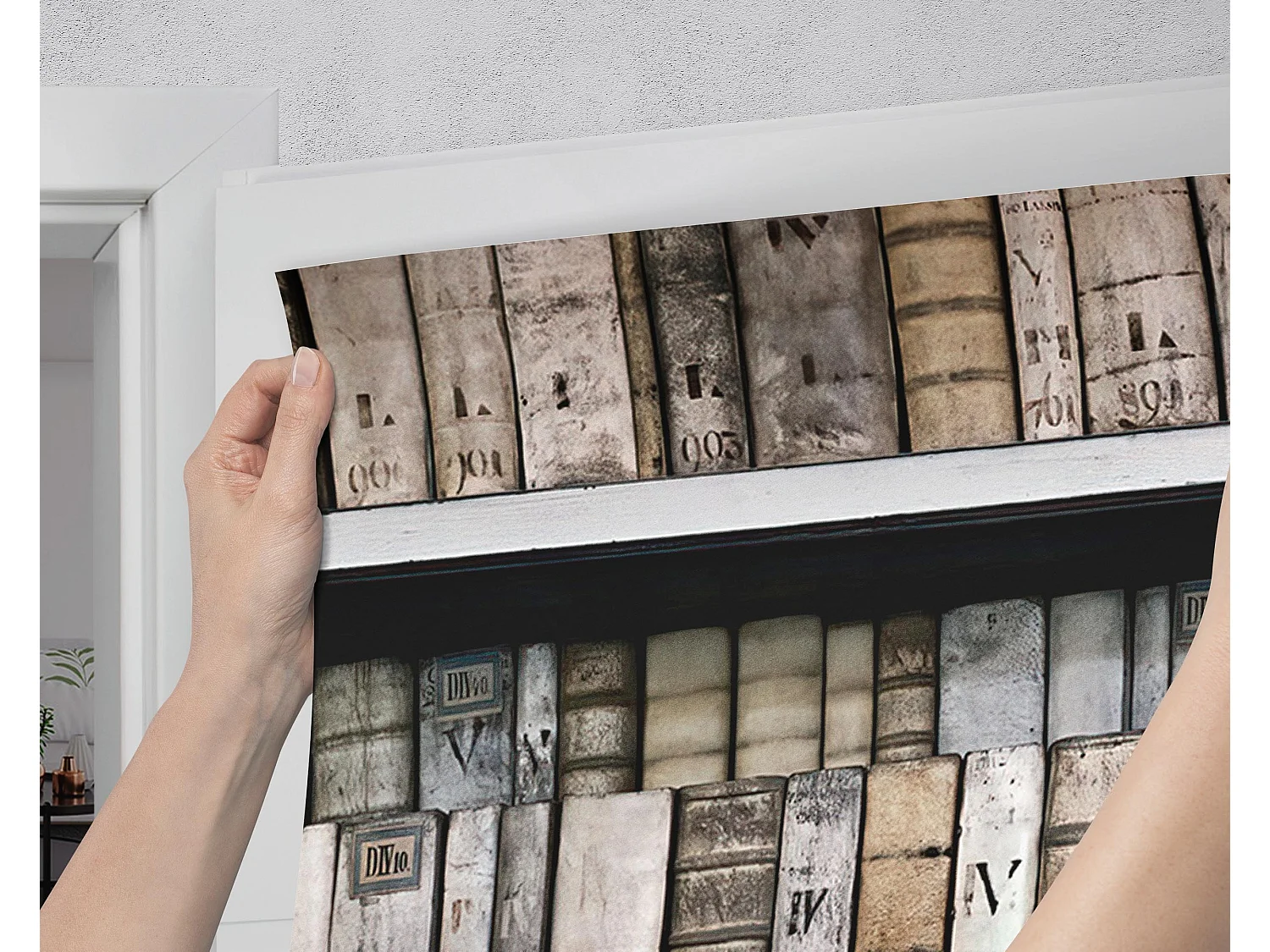 Stickers de porte autocollants - Livres anciens 95x205 cm