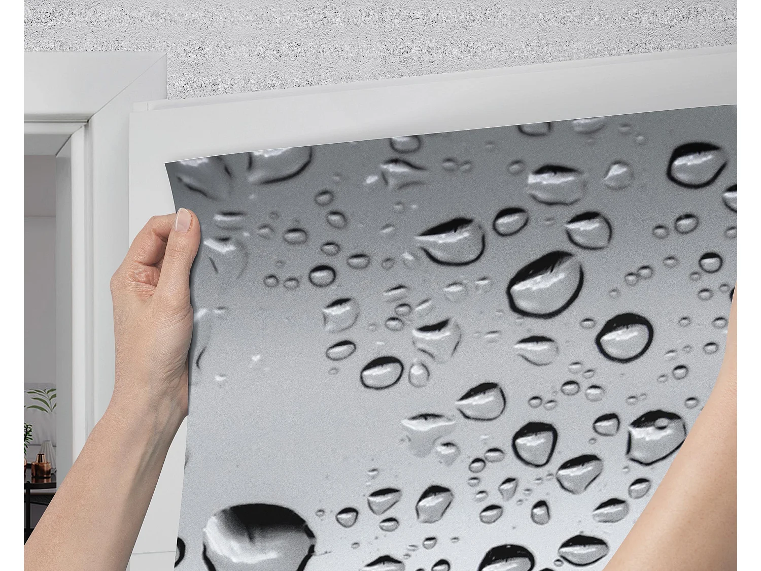 Dekorative Aufkleber für Innentüren - Regentropfen 75x205 cm