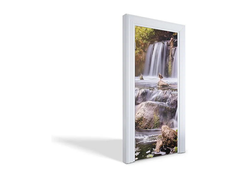 Dekorative Aufkleber für Innentüren - Ente auf Wasserfall 85x205 cm