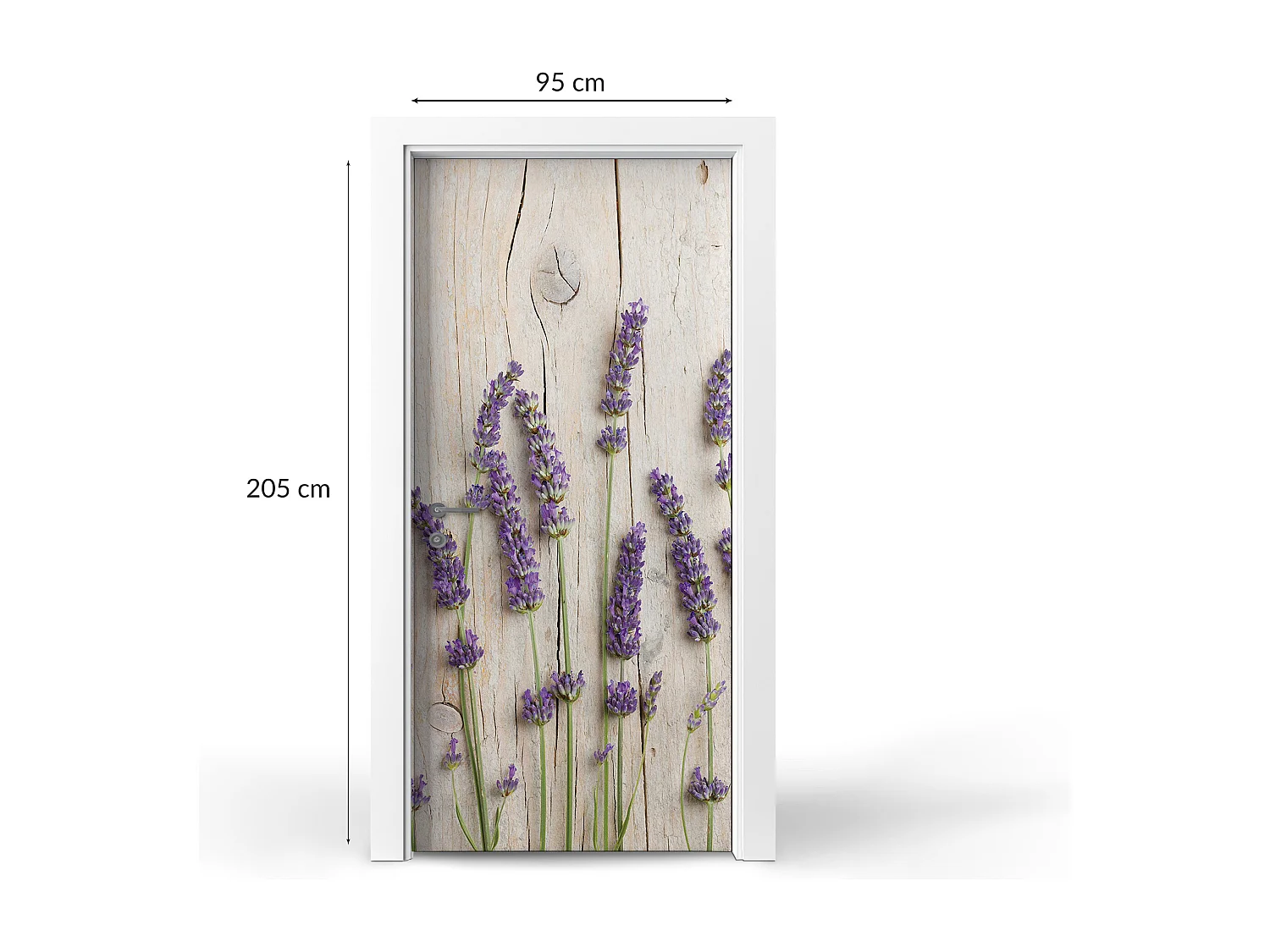 Fototapete für Innentüren - Lavendel auf Holz 95x205 cm