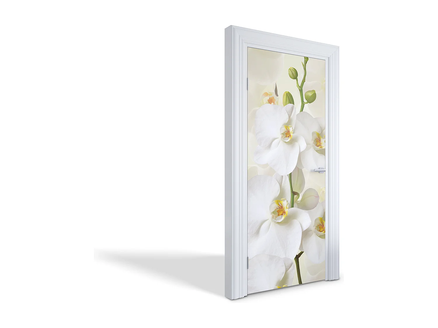 Stickers de porte autocollants - Orchidées blanches 85x205 cm