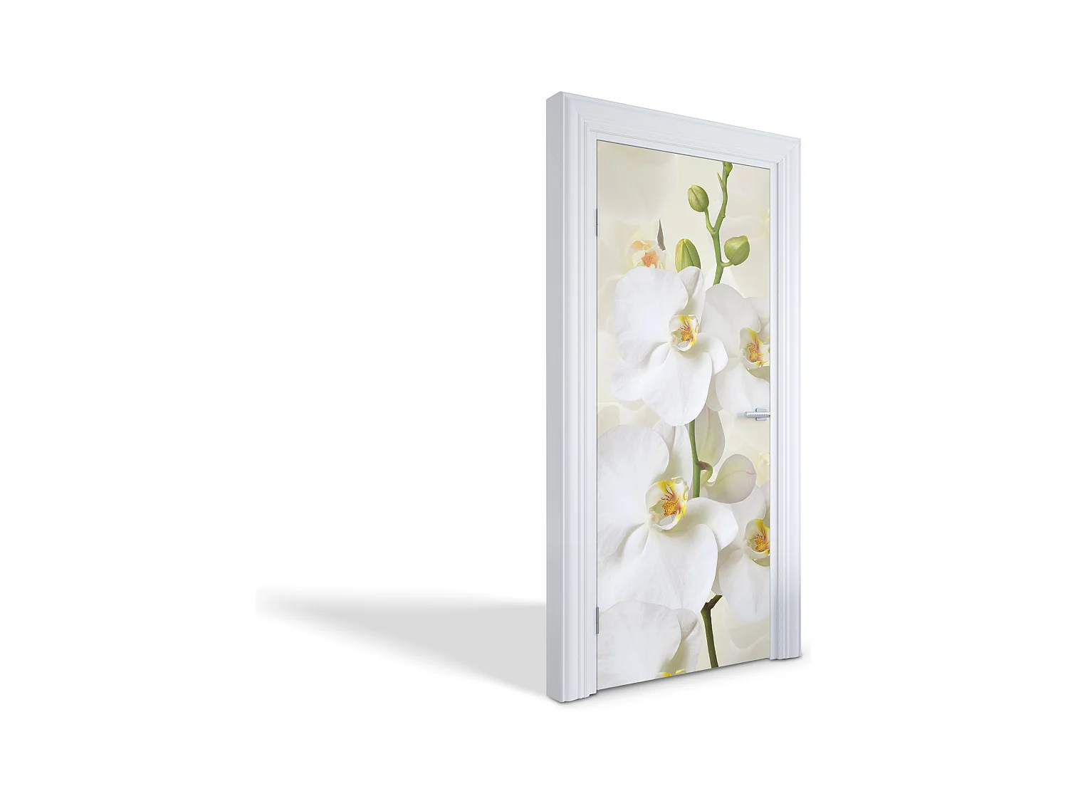Stickers de porte autocollants - Orchidées blanches 85x205 cm