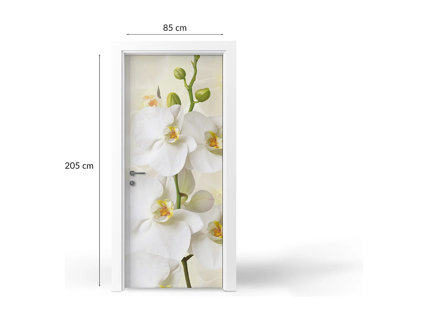 Selbstklebende Türaufkleber - Weiße Orchideen 85x205 cm