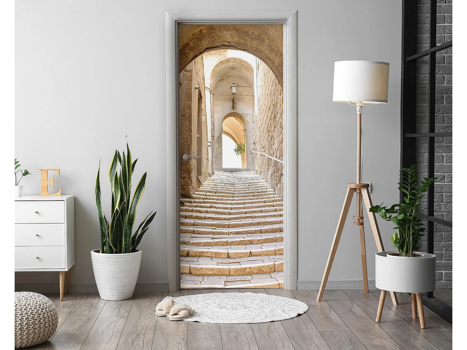 Papier peint photo pour portes intérieures - Escaliers en pierre 75x205 cm