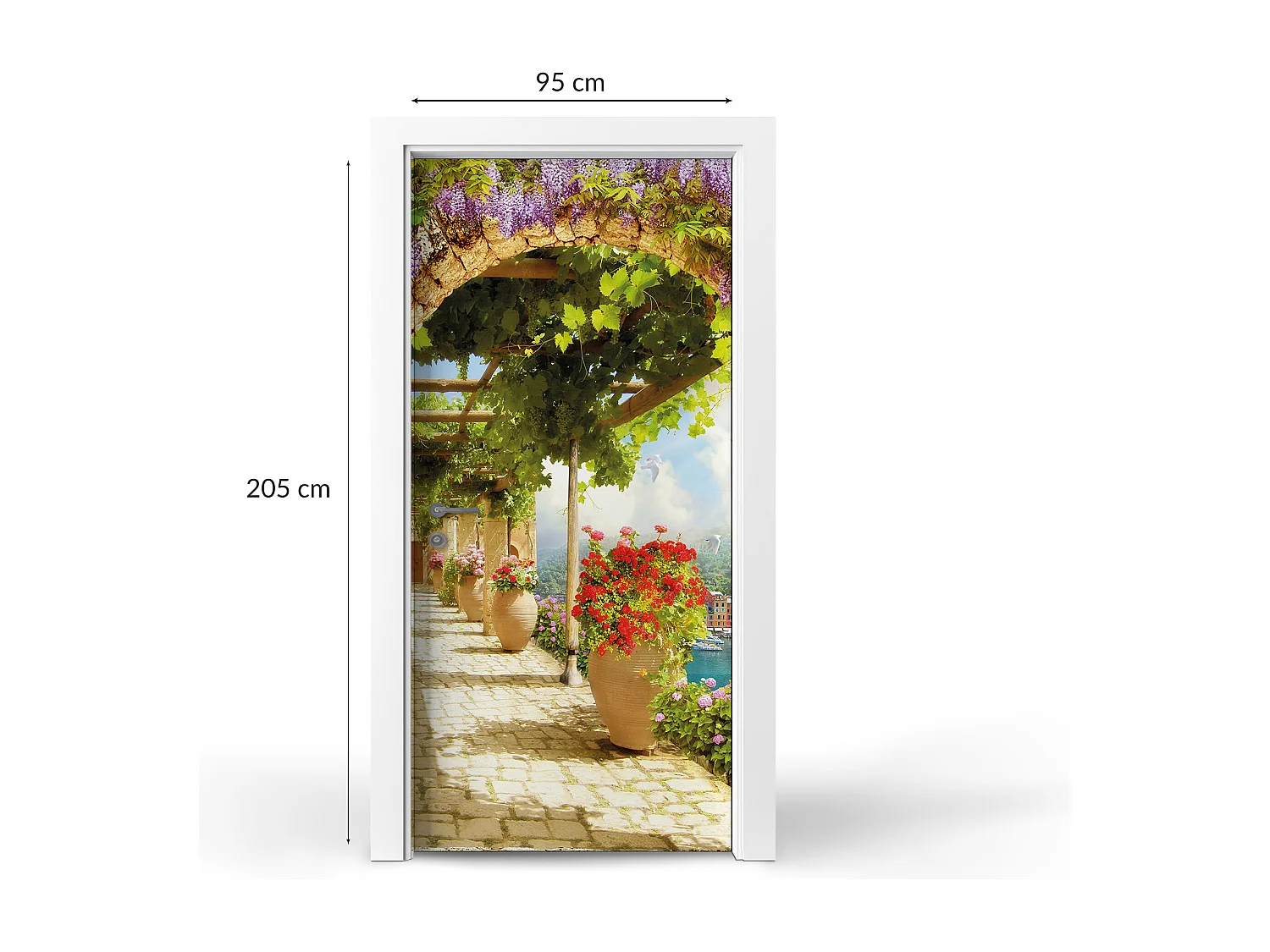 Papier peint photo pour portes intérieures - Jardin méditerranéen 95x205 cm