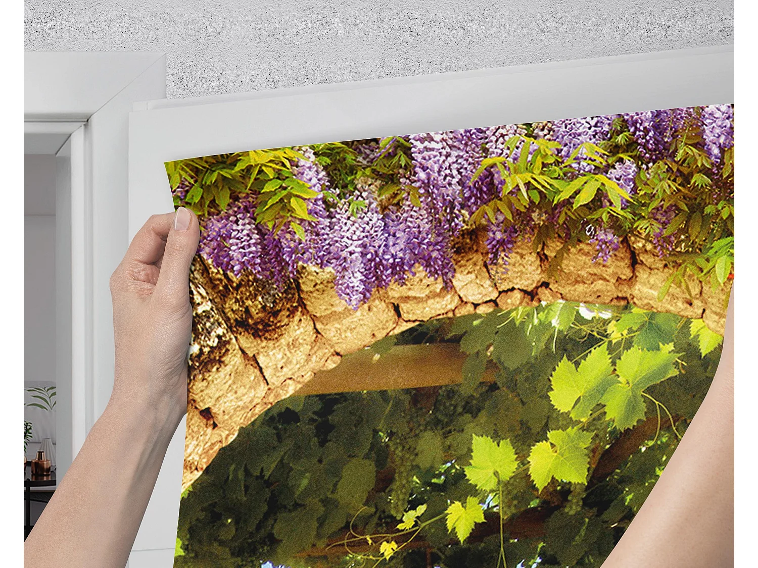 Papier peint photo pour portes intérieures - Jardin méditerranéen 95x205 cm