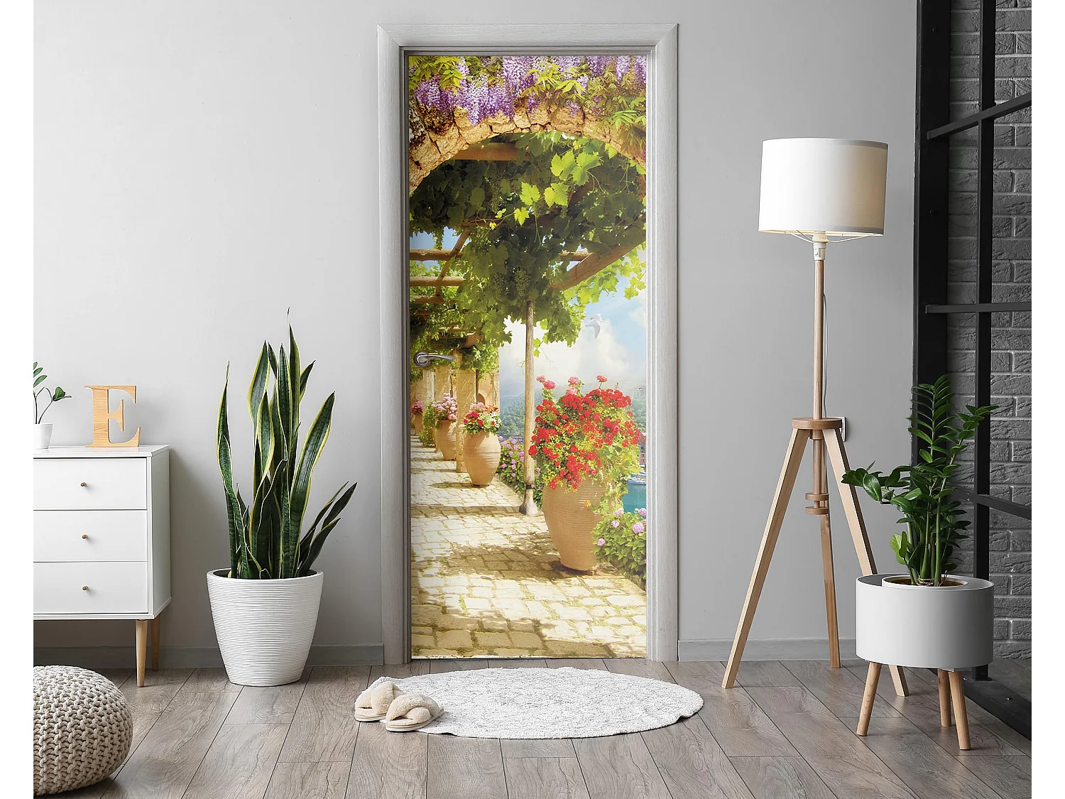 Papier peint photo pour portes intérieures - Jardin méditerranéen 85x205 cm