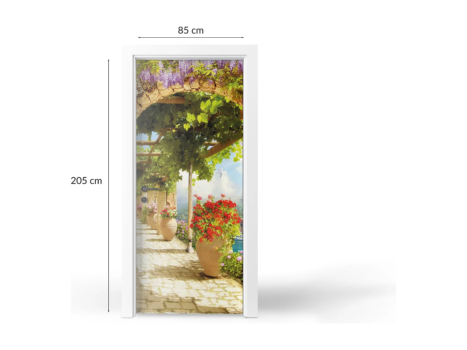 Papier peint photo pour portes intérieures - Jardin méditerranéen 85x205 cm