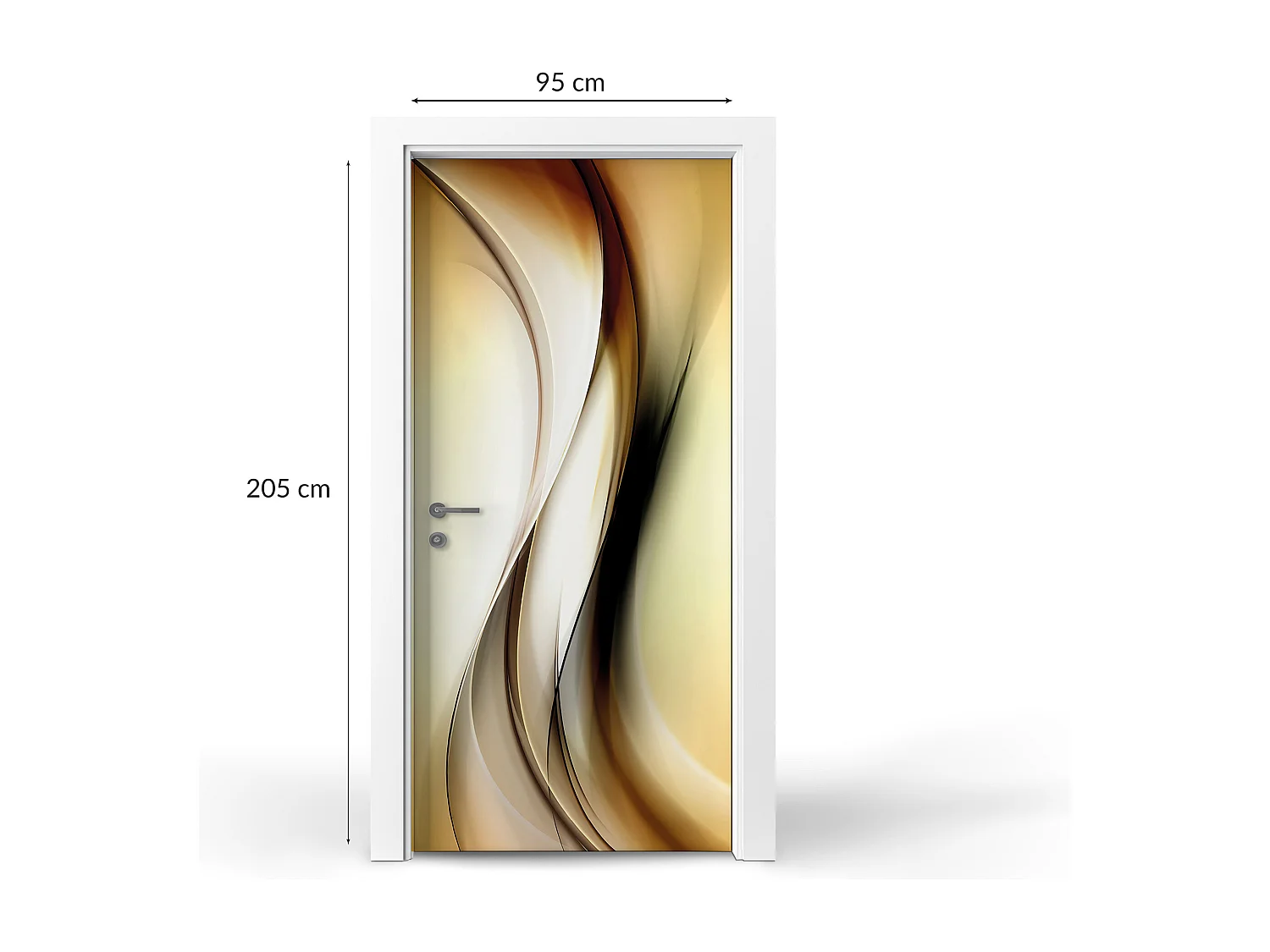 Stickers décoratifs pour portes intérieures - Vagues abstraites 95x205 cm