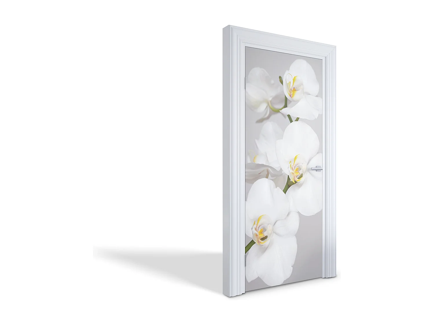 Selbstklebende Türaufkleber - Weiße Orchideen 85x205 cm