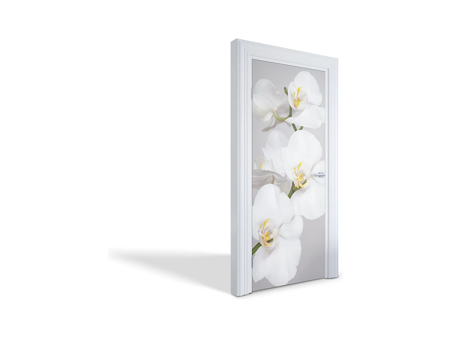 Stickers de porte autocollants - Orchidées blanches 85x205 cm