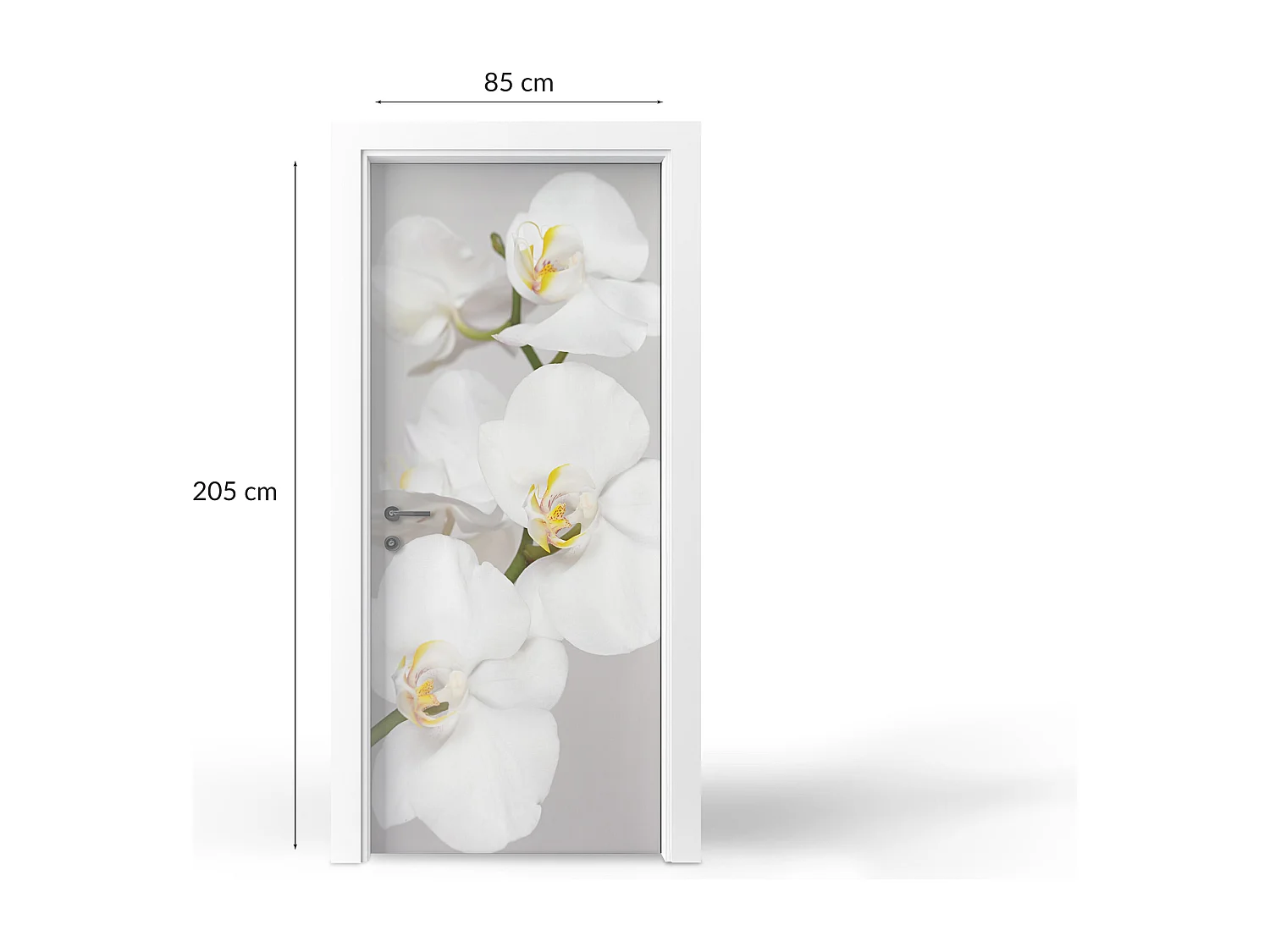 Stickers de porte autocollants - Orchidées blanches 85x205 cm