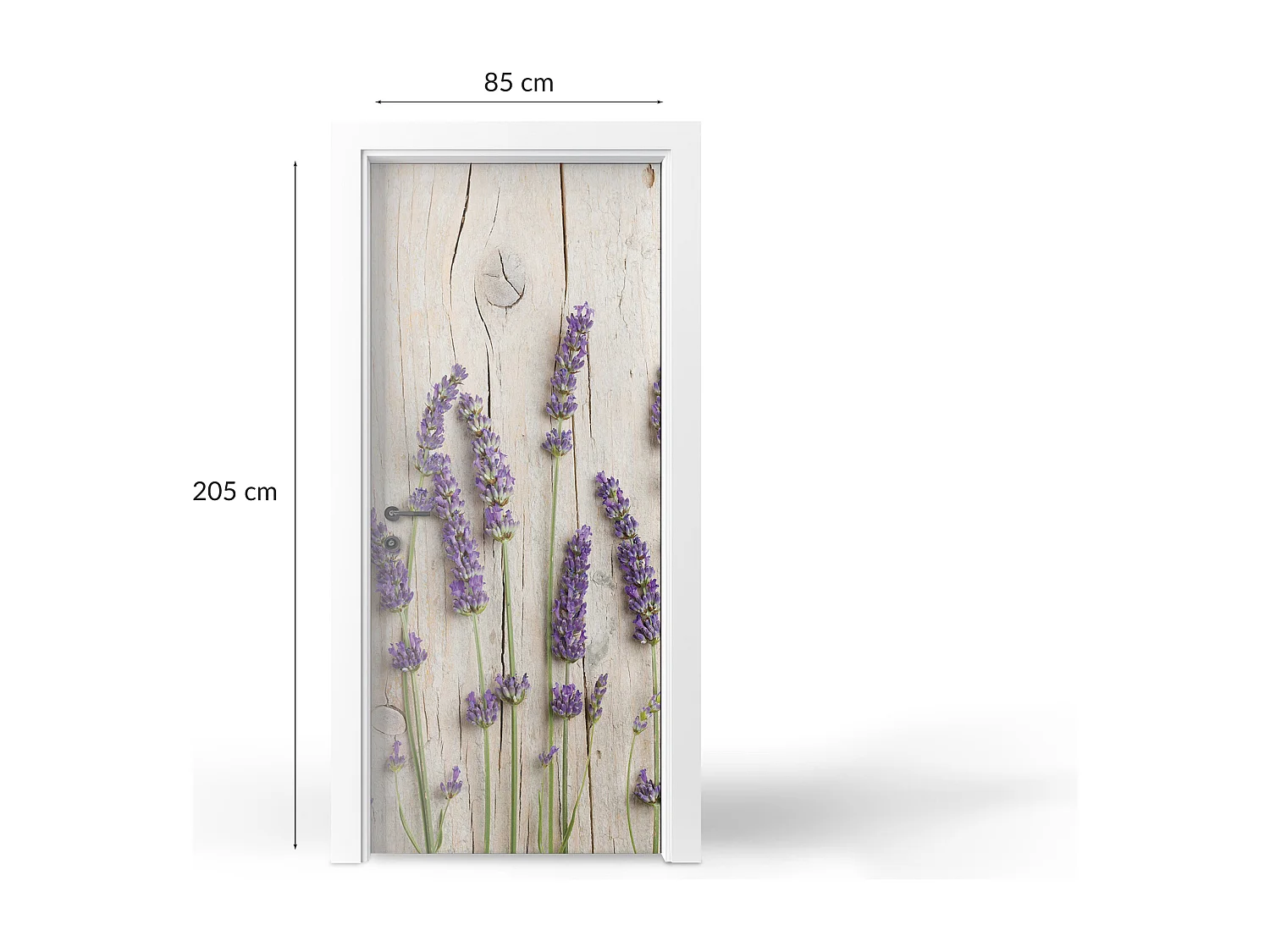 Fototapete für Innentüren - Lavendel auf Holz 85x205 cm
