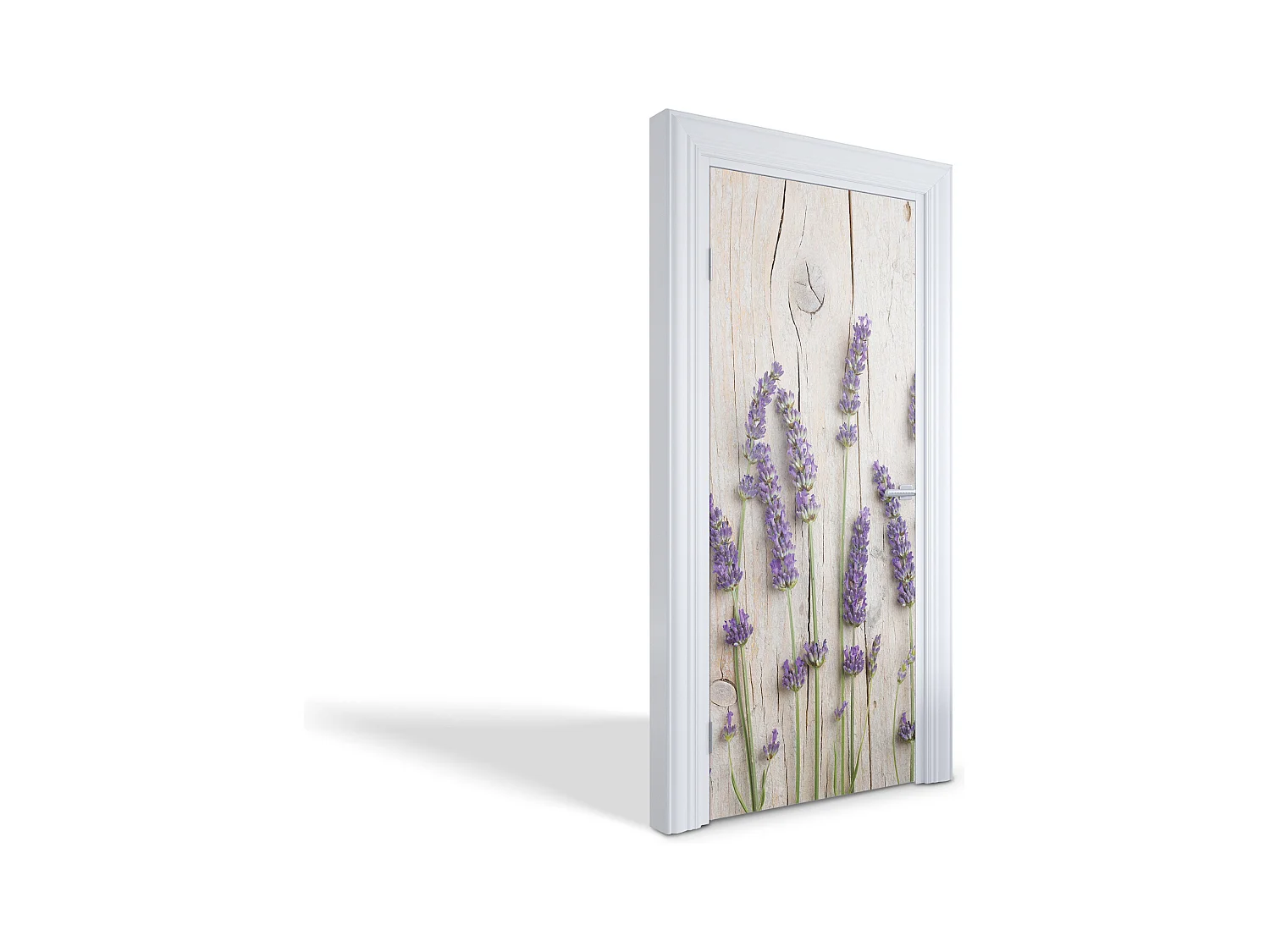 Papier peint photo pour portes intérieures - Lavande sur bois 85x205 cm