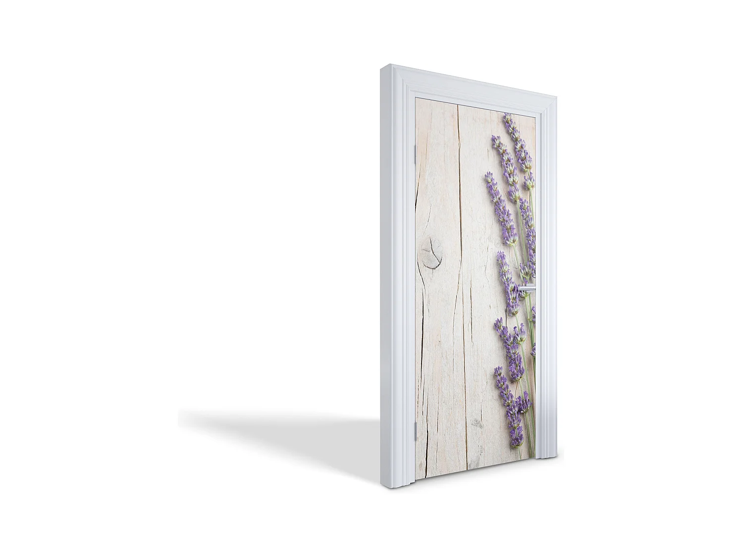 Stickers décoratifs pour portes intérieures - Lavande sur bois 85x205 cm