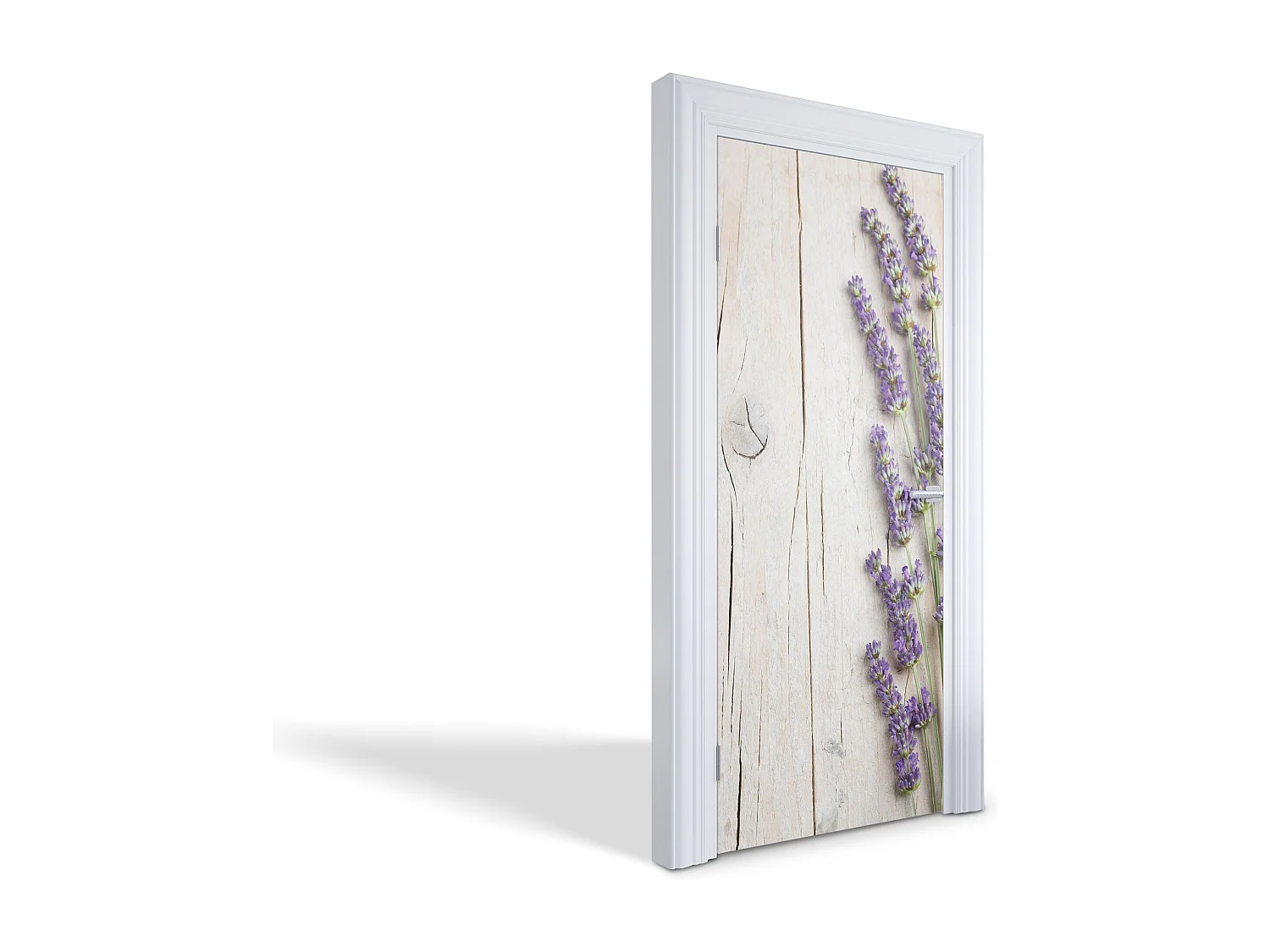 Stickers décoratifs pour portes intérieures - Lavande sur bois 85x205 cm